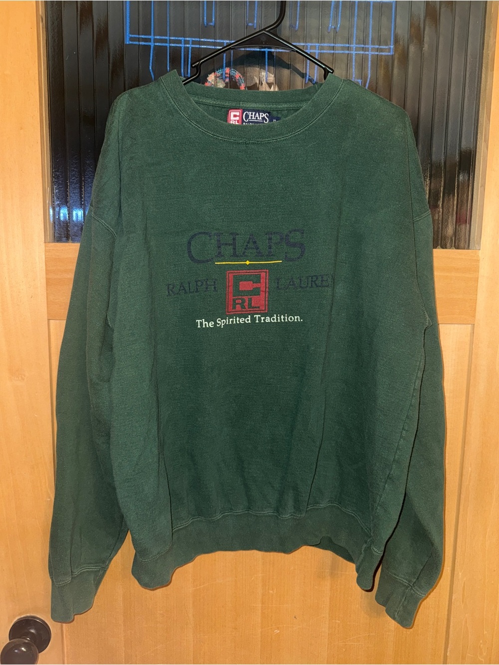 Vintage 1990s Chaps Ralph Lauren Distressed Crewneck Sweatshirt Men's XL
